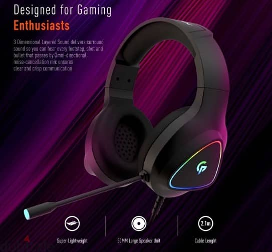 Porodo Gaming RGB E-Sport Headphone PDX414 4