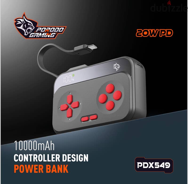 Porodo Gaming 10000mAh Controller Design Power Bank PDX549 1