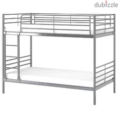 Bunk bed frame, silver-colour, 90x200 cm for kids