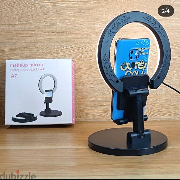 Desktop Ring Light with phone holder 2