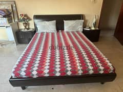 Queen size double bed with side tables and dressing set