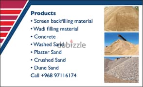 We Supply all kinds of Crushed Sand, Blocks, Concrete many more. 0