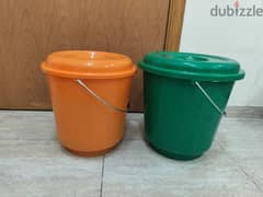 Plastic Bucket with Lids- 2 Buckets ( 20 Ltrs + 25 Ltrs)