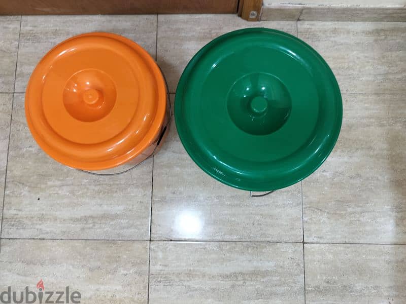 Plastic Bucket with Lids- 2 Buckets ( 20 Ltrs + 25 Ltrs) 1