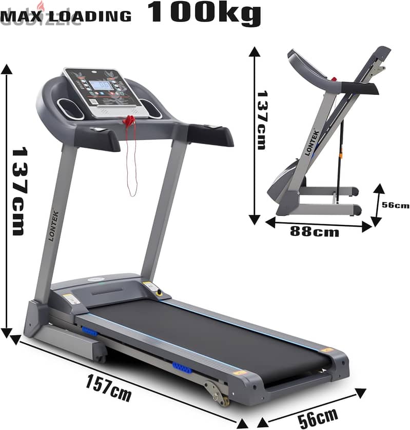 LONTEK Foldable Treadmill 1