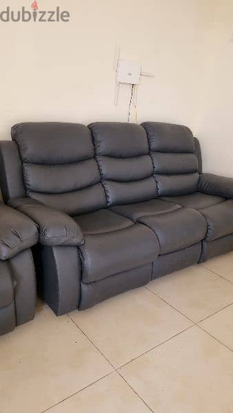 3+1+1 seater recliner leather sofa 0