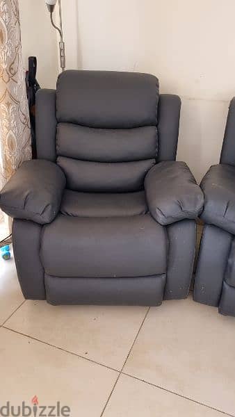 3+1+1 seater recliner leather sofa 2