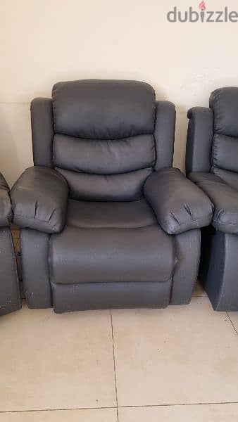 3+1+1 seater recliner leather sofa 3