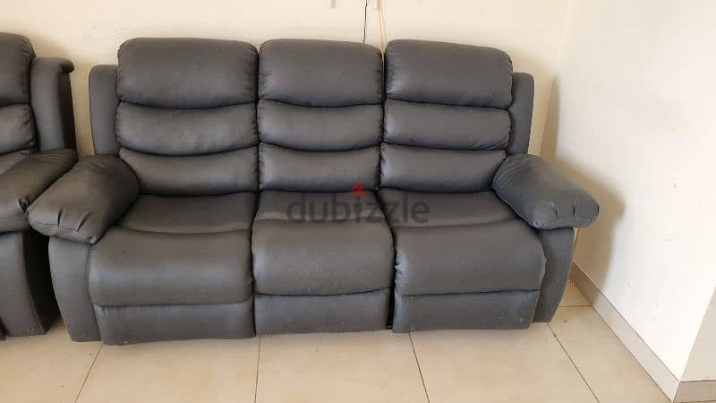 3+1+1 seater recliner leather sofa 4