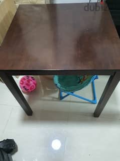 pure wooden dining table with 2 chairs