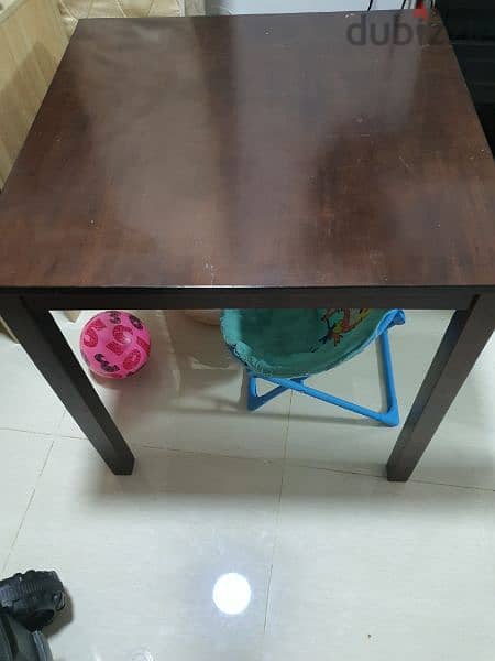 pure wooden dining table with 2 chairs 0