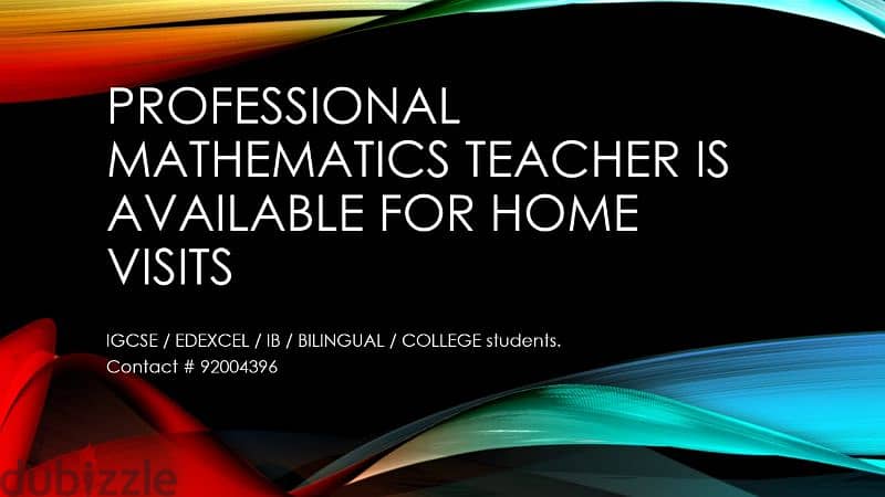 Experienced mathematics teacher is available for home tuitions 0