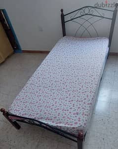 single bed with mattress