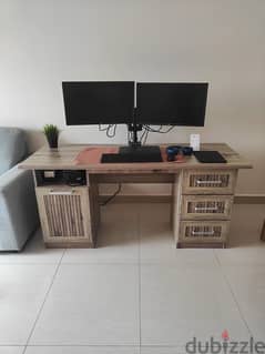 Monitor stand and chair