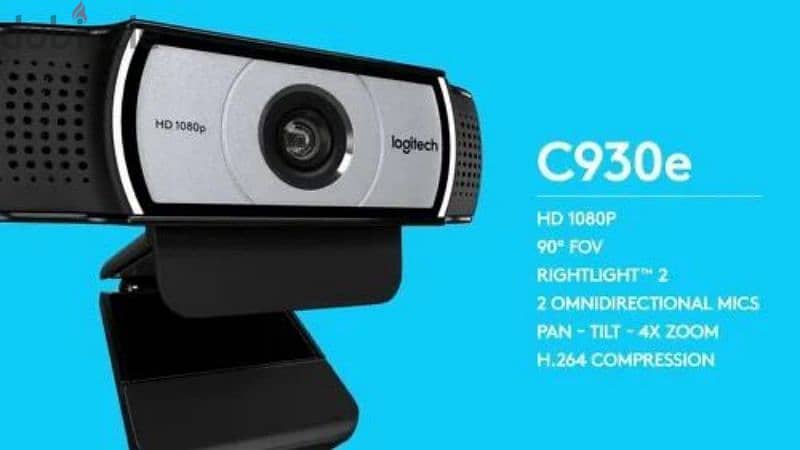 Logitech C930e 1080P HD Video Webcam - 90-Degree Extended View 1