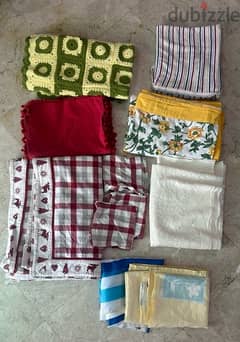 table cloths and shower curtain