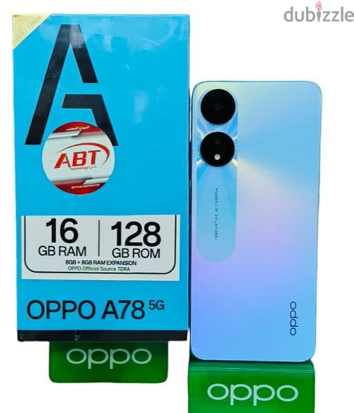 OPPO A78 5G 128GB 8+8RAM ONE YEAR WARRANTY 0