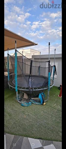 the swing, slider, and trampoline for sale. 1