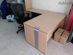 Desk + cabinet + office chair