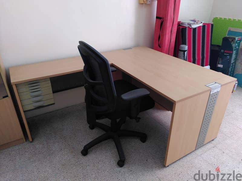 Desk, cabinet & office chair 1