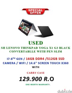 USED  LENOVO LEPTOP THINKPAD YOGA X1 G3