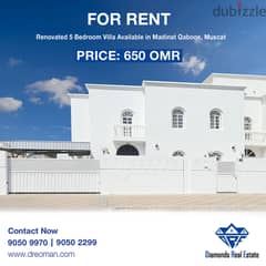 #REF1168  Renovated 5 Bedroom Villa for Rent in Madinat Qaboos, Muscat