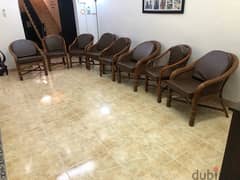 Cane chairs x 8 Nos