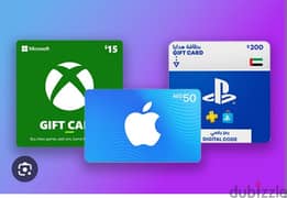 playstation, Xbox,Nintendo , iTunes  top up is available