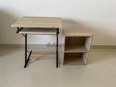 study table and book shelf set, chair