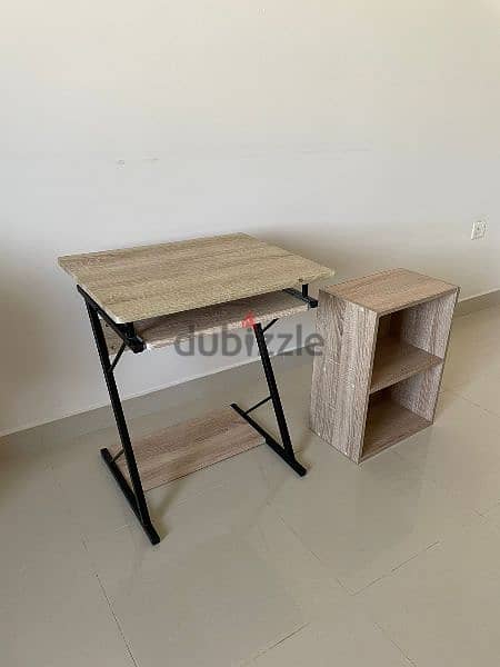 study table and book shelf set, chair 1