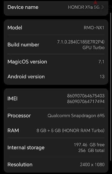 honor x9a ram 8+5 gb rom 256 gb 78174098 1