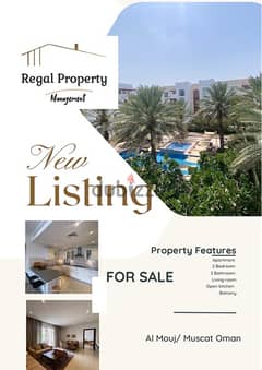 Lovely pool view 2 BHK apartment for Sale at Al Mouj Muscat.