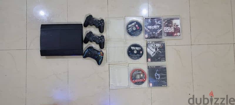 Ps3 jailbraked with 3 controller and game cds 1