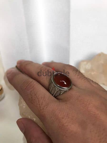 عقيق برتقالي خاتم ( Rafflesia Aqeeq Chalsedony Ring) 2