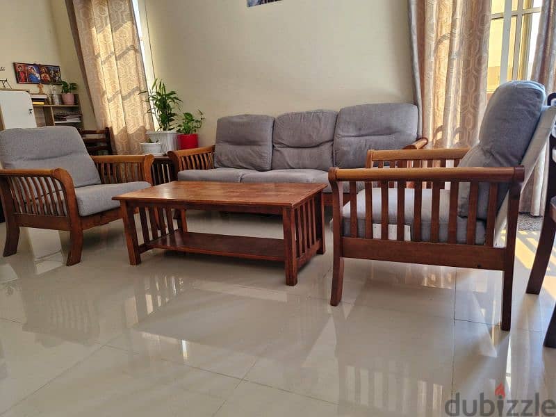 sofa set 3+1+1 and dining table 4 seat 1