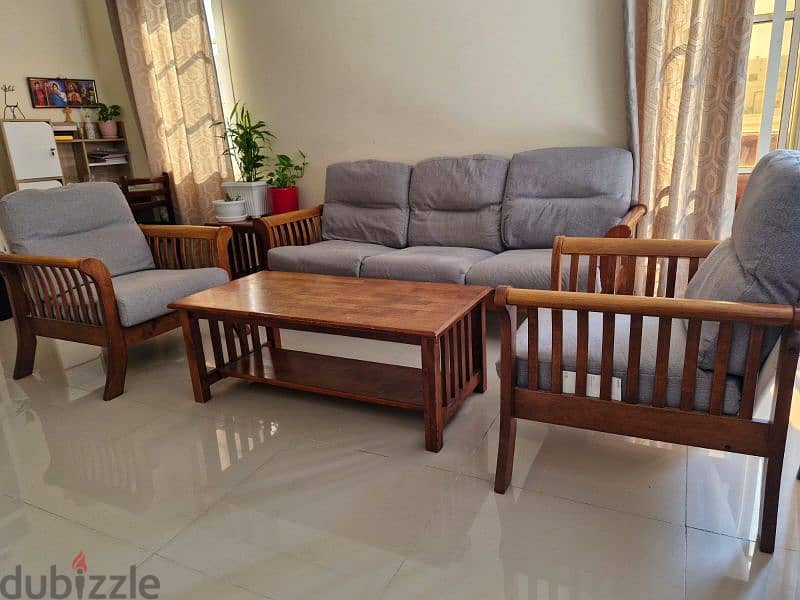 sofa set 3+1+1 and dining table 4 seat 2