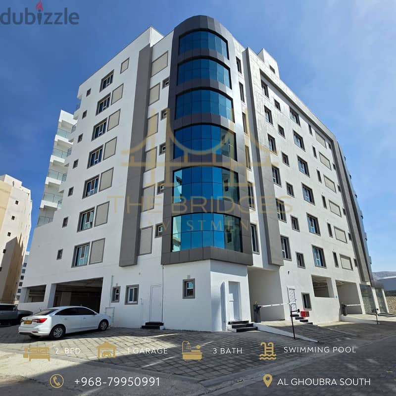 BRAND NEW 2 BR APARTMENT AVAILABLE FOR RENT IN AL GHUBRAH SOUTH 0