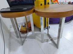 wooden with steel frame center table