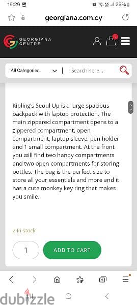 Kipling's Seoul Up Backpack in Pink. 3