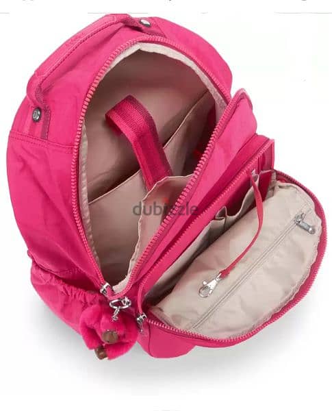 Kipling's Seoul Up Backpack in Pink. 4