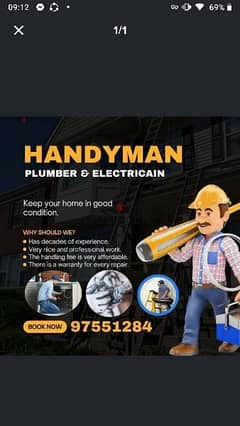 plumber and electrician handyman available for work