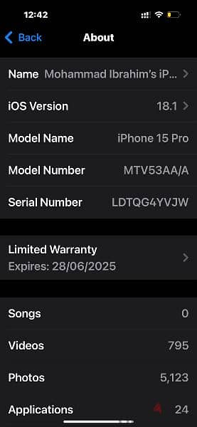 IPhone 15 pro just 2month used warenty 10 month 256 gb bhatary 100% 3