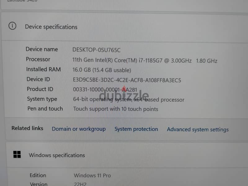 DELL 11th GENERATION TOUCH CORE I7 16GB RAM 512GB SSD 14 INCH TOUCH SC 2