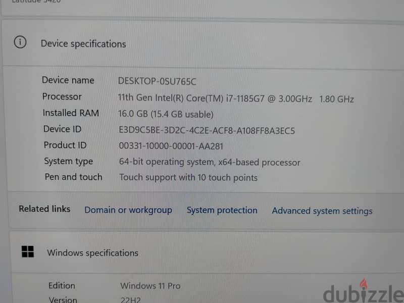 DELL 11th GENERATION TOUCH CORE I7 16GB RAM 512GB SSD 14 INCH TOUCH SC 3