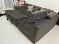 L shaped sofa set and glass Centre table 0