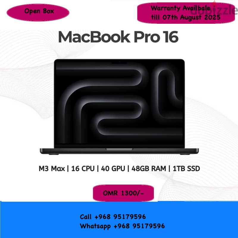 Macbook Pro M3 MAX 48GB RAM 40 core GPU for sale 0