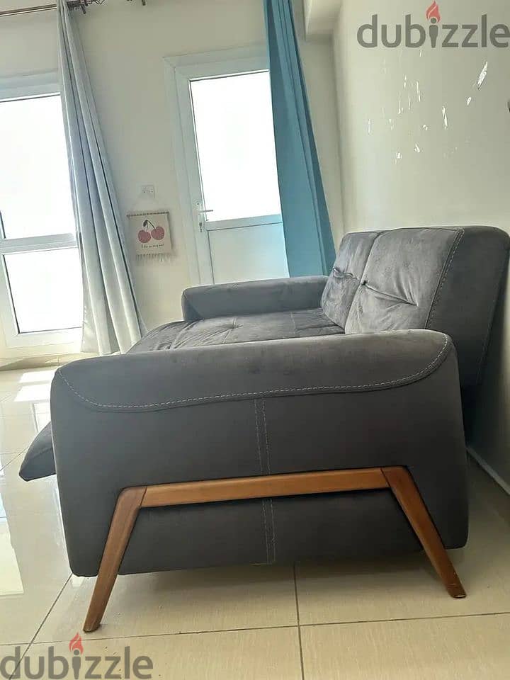 Sofa cum bed/Couch - Grey recliner 1