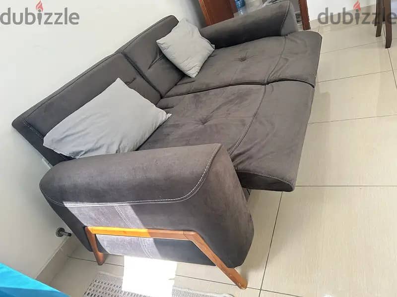 Sofa cum bed/Couch - Grey recliner 2