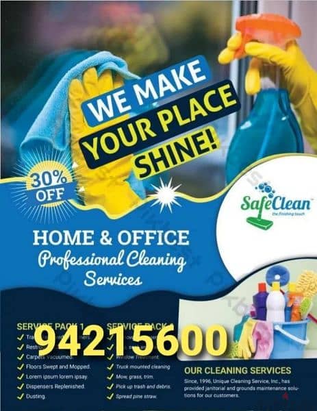 Professional villa office shops restaurant house deep cleaning service 0