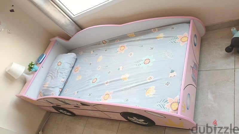 سرير اطفال ممتاز - الحاله ممتازه - kids Bed - Pink color - excellent 5